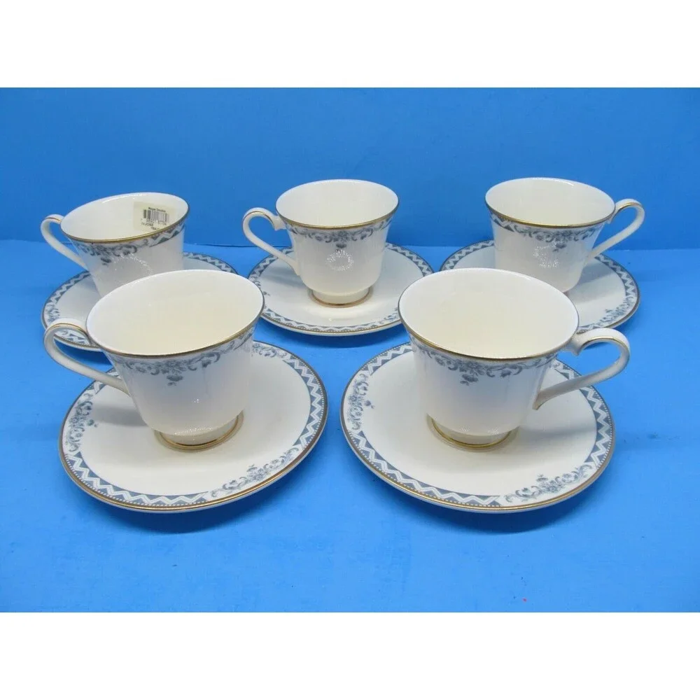 Royal Doulton Josephine Gold Cups And Saucers Bundle of 5 sets